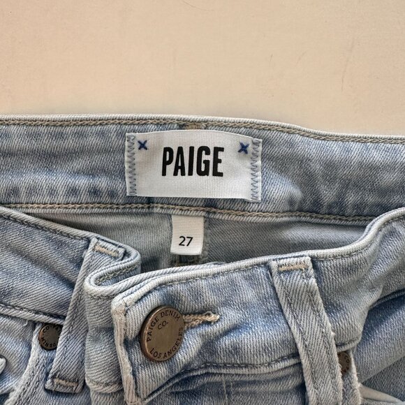 PAIGE women's Hoxton Crop Skinny Leg Light denim Jeans Size 27 - Picture 3 of 11